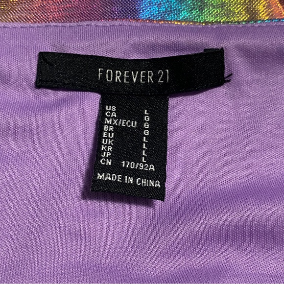 FOREVER 21 Metallic Rainbow Iridescent Crop Top Bralette - Picture 8 of 14